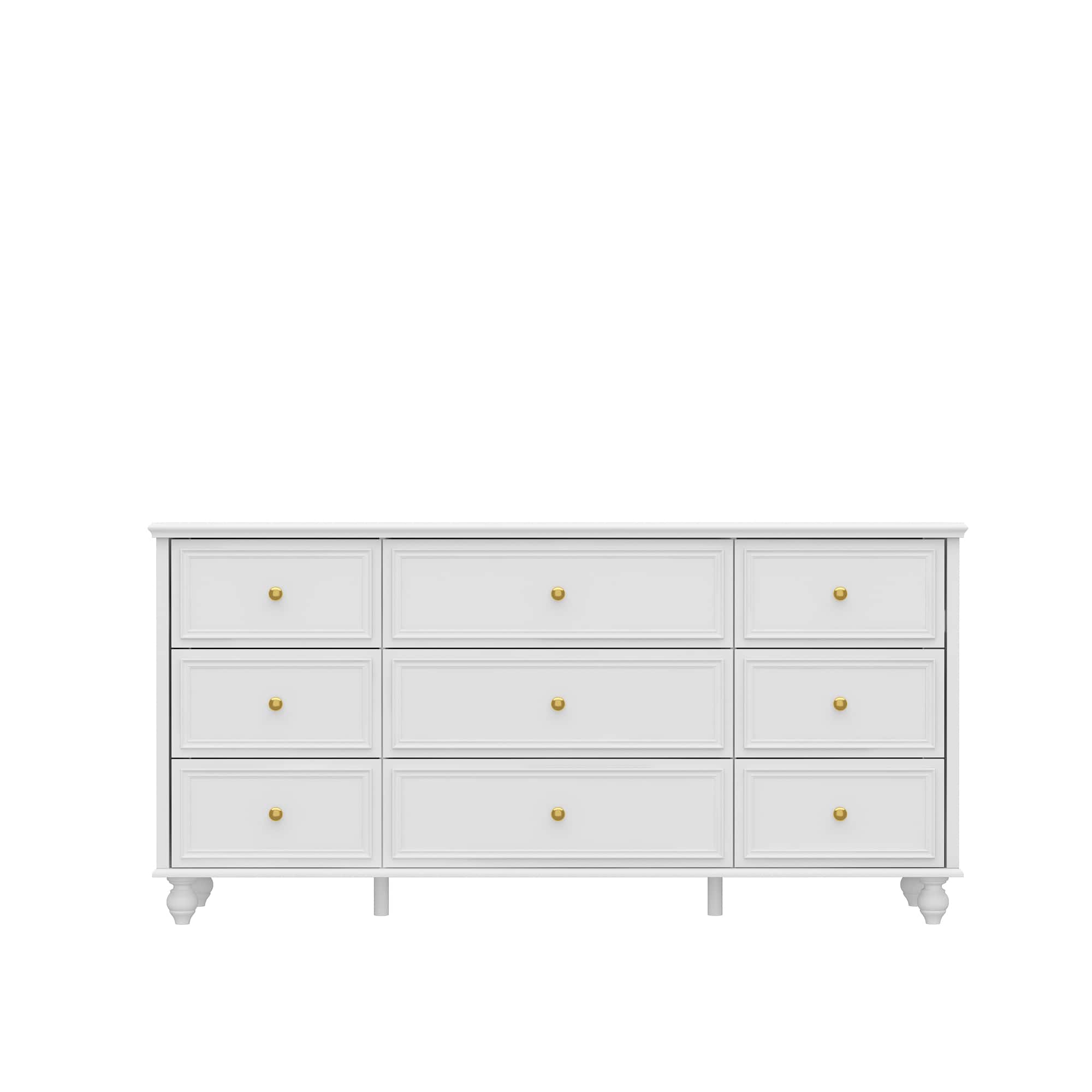 FUFU & GAGA - FUFU&GAGA 9 - Drawer Dresser: Stylish Storage with Solid Wood Legs - White