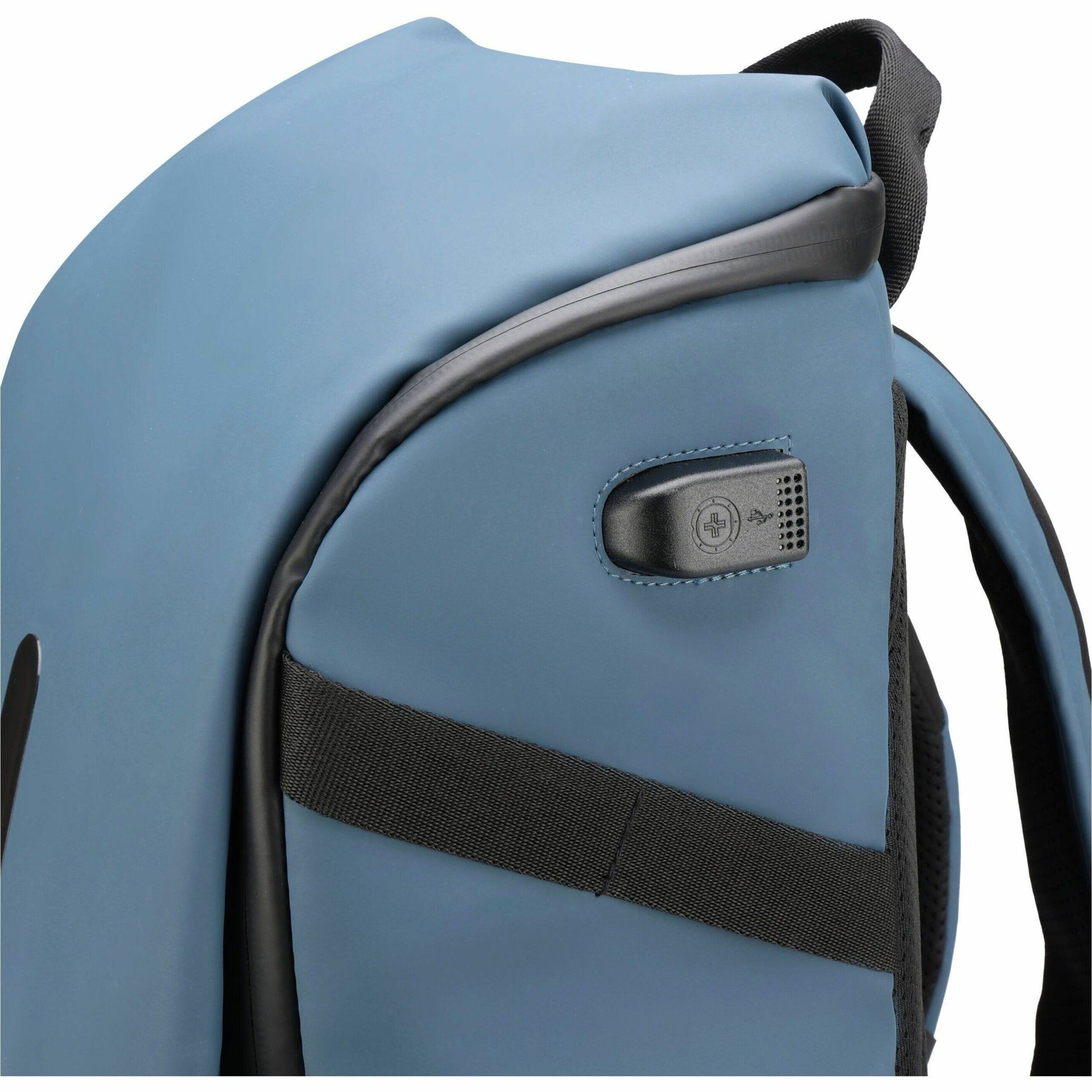 Alt View 23. Swissdigital Design - LAMONE L LED TSA-Friendly Water-Resistant Backpack With USB Charging Port  RFID Protection and Fits Up to 16″ Laptop - Dark Blue.