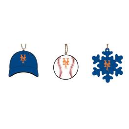 The Memory Company - Three-Pack Cap, Baseball & Snowflake Ornament Set - Navy