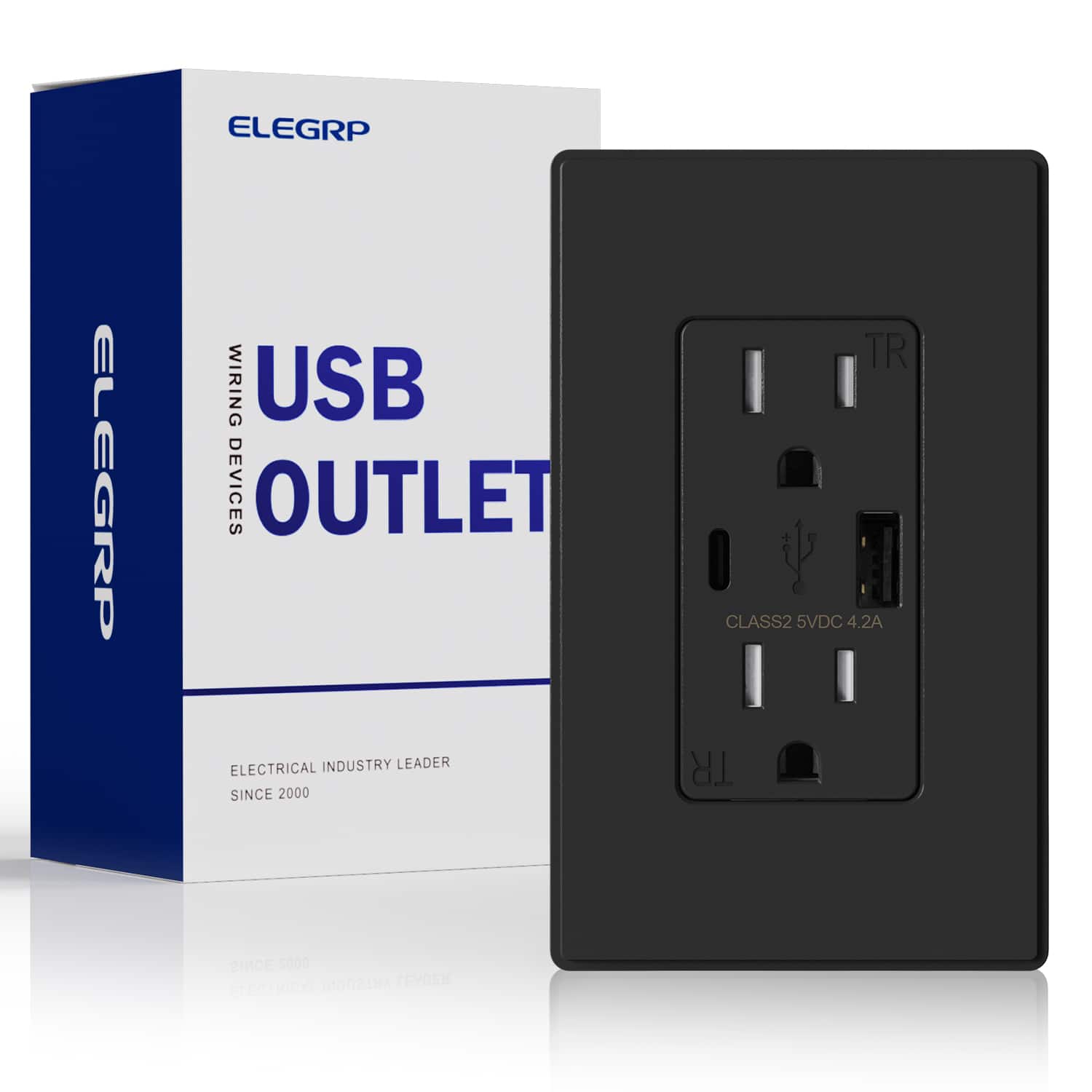 ELEGRP  
USB OUTLET  
WIRING DEVICES  
ELECTRICAL INDUSTRY LEADER SINCE 2000  
CLASS2 5VDC 4.2A