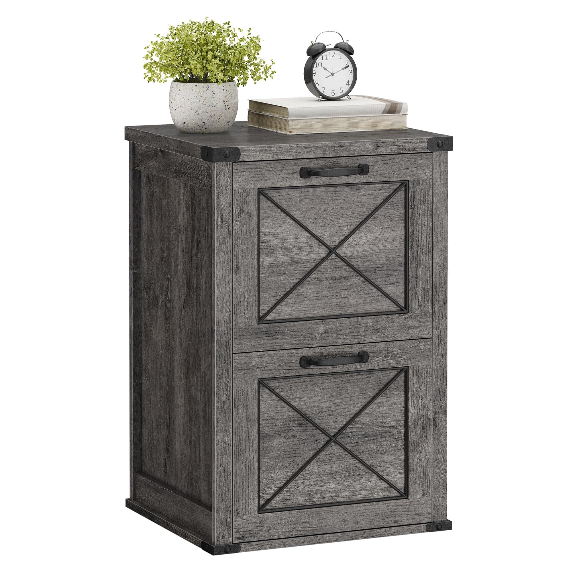 Earthley Blooms - File Cabinet Filing Printer Stand Fit Letter Size Hanging Folders Farmhouse Style Home Office Honey Uofc054t41