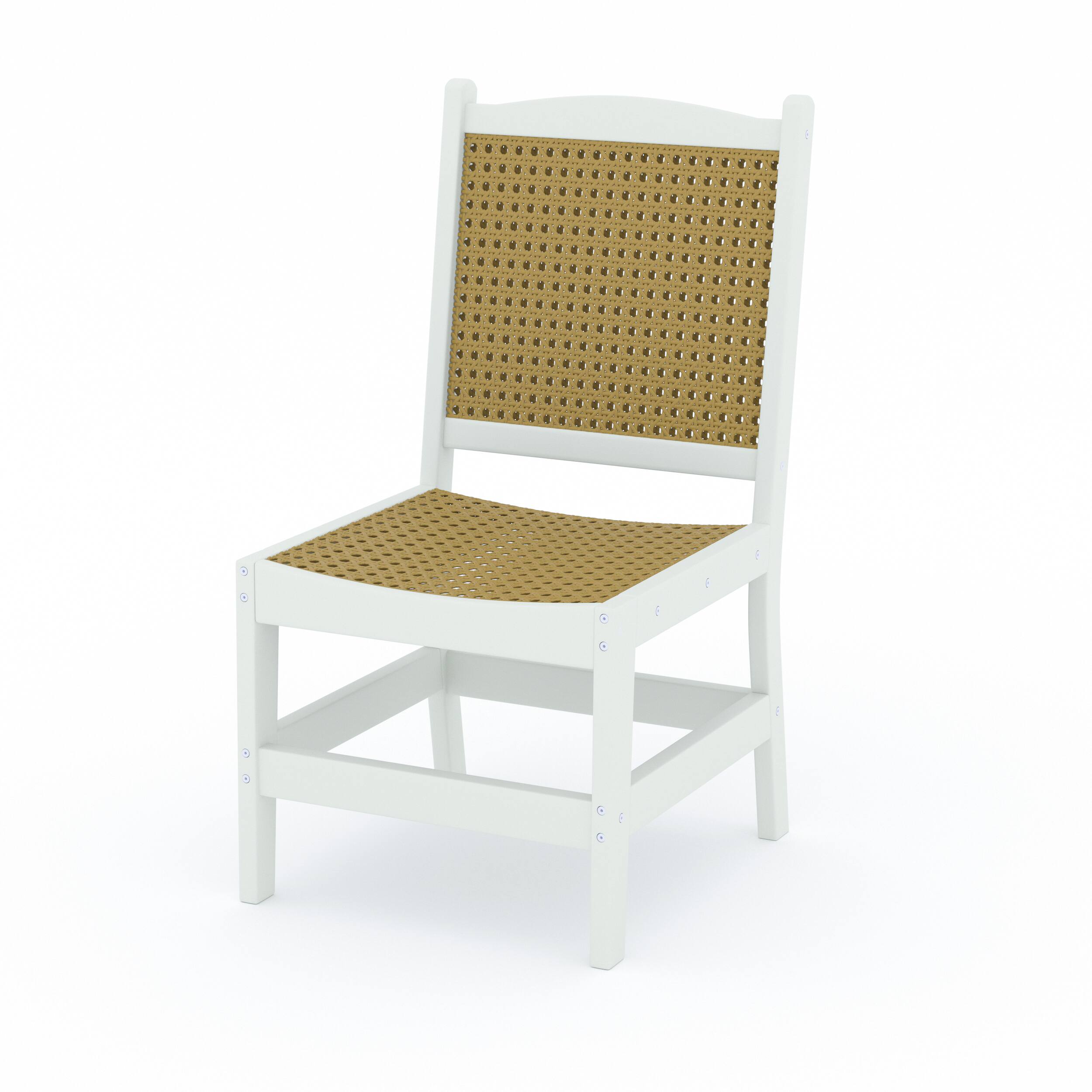 Alt View 1. LuXeo - Tuscany Woven  Rattan Dining Set, White (7-Piece) - White.