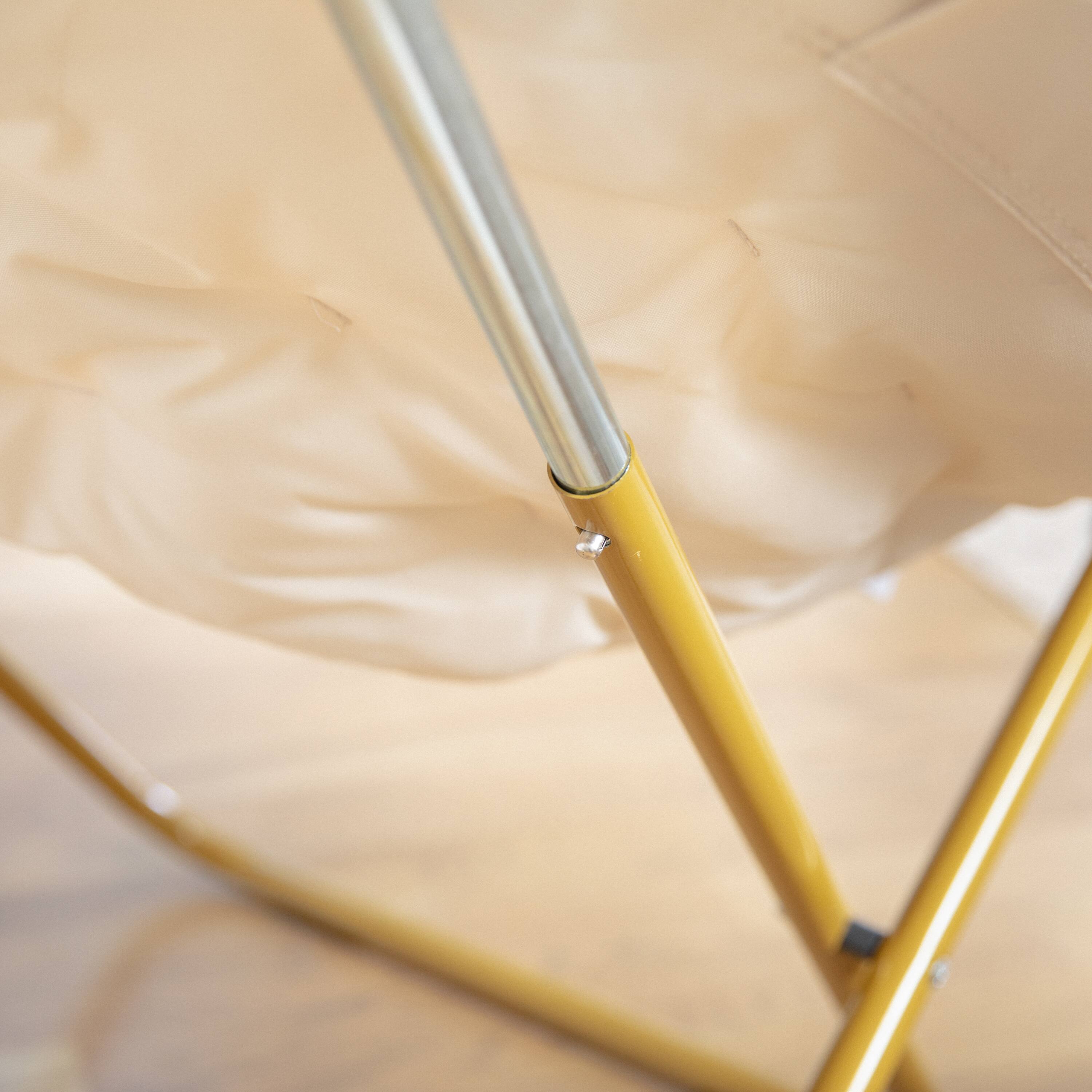 Alt View 2. Flash Furniture - Gwen 38" Oversize Portable Faux Fur Folding Saucer Moon Chair for Dorm and Bedroom, Ivory Sherpa/Soft Gold Frame - Off-White.