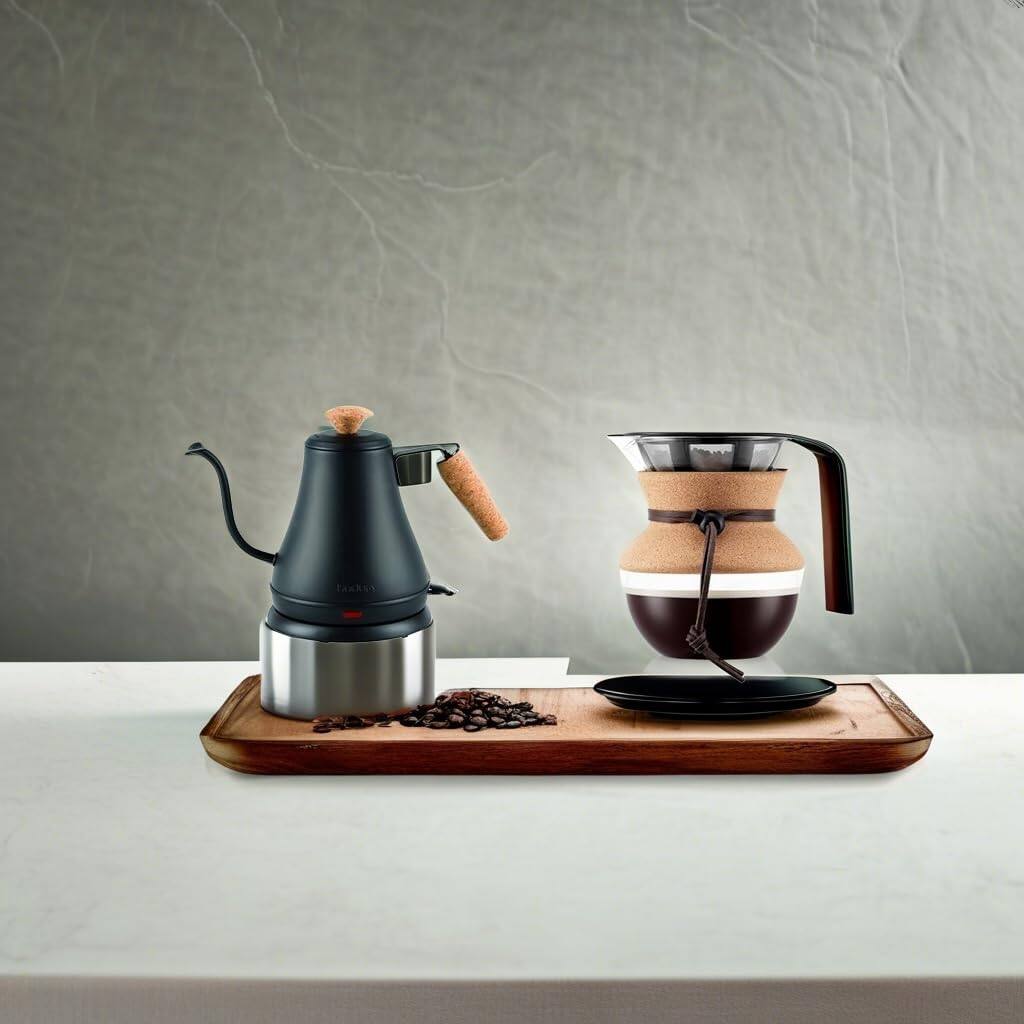 Alt View 5. Dapper Styles - Electric Gooseneck Kettle (27 Ounce) And Pour Over Coffee Maker (.5 Liter) Bundle - Default.
