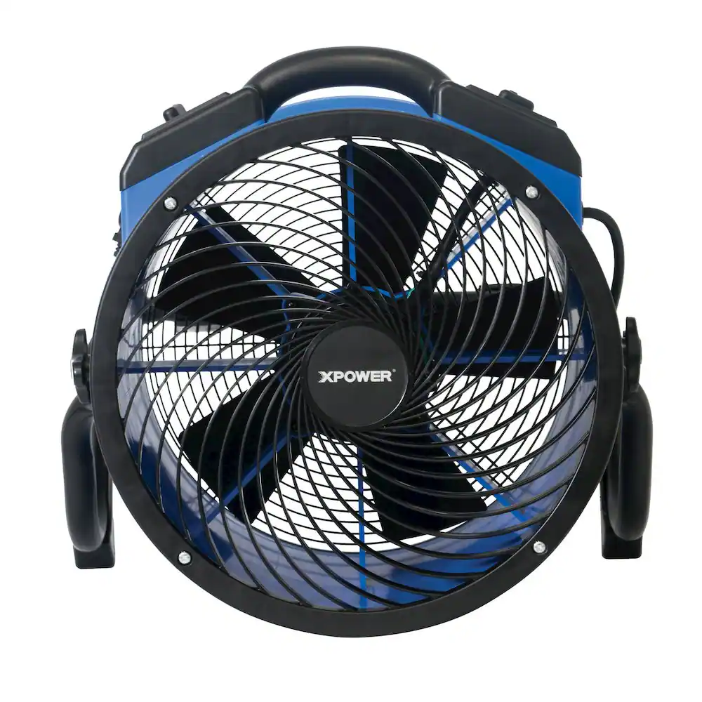 Alt View 3. XPOWER - 1/4 HP 2100 CFM 4 Speed Portable 14" Grade Utility Fan - Blue.