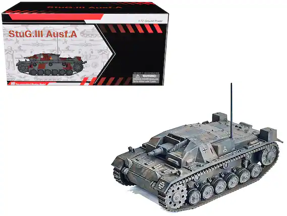StuG.III Ausf.A
1:72 Ground Power
HD Pre-assembled Display Model
WARNING: CHOKING HAZARD - Small parts. Not for children under 3 years.