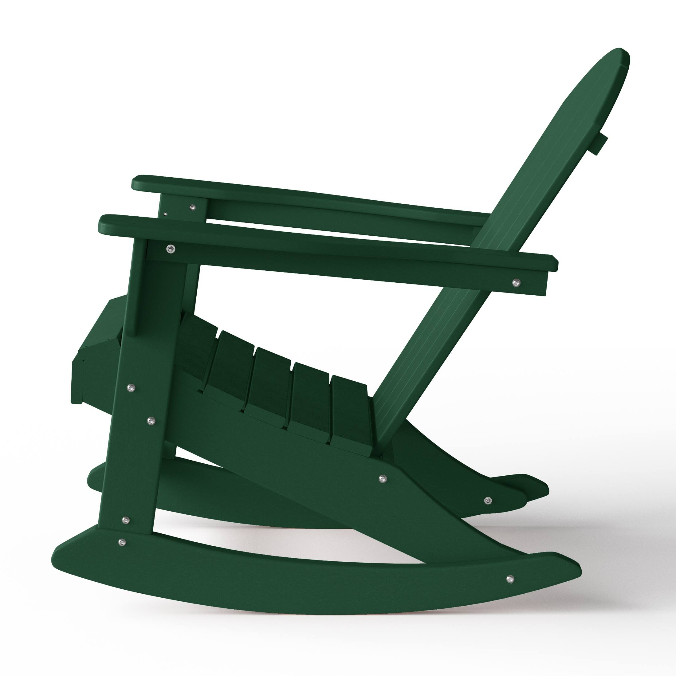Alt View 4. WestinTrends - WestinTrends Malibu Outdoor / Patio Poly Adirondack rocking chair - Dark Green.