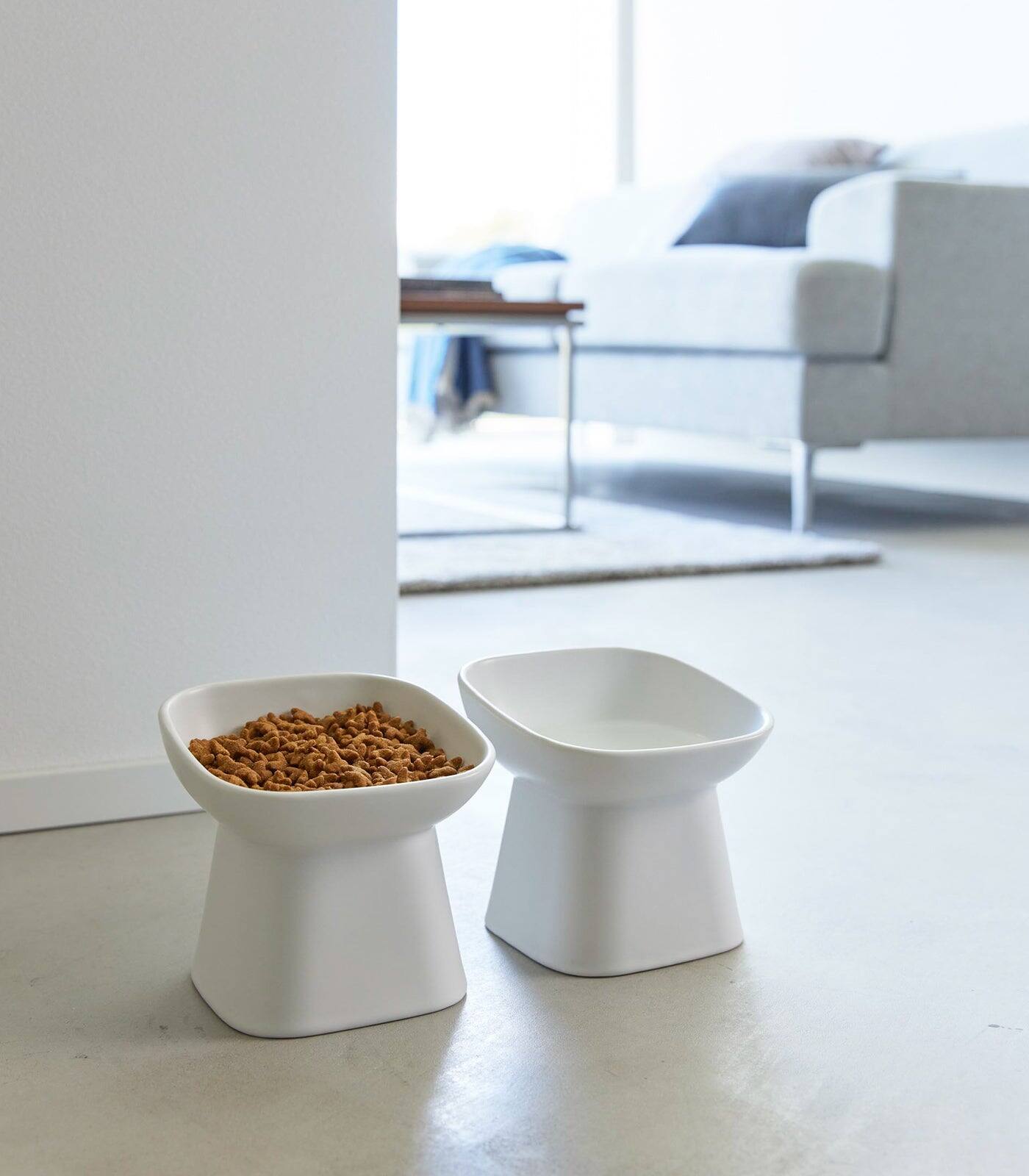 Alt View 2. Yamazaki Home - Tilted Pet Food Bowl - Black.