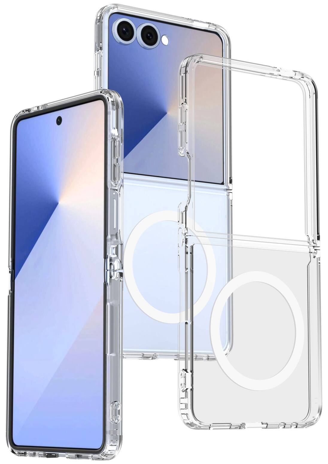 Front. Nakedcellphone - Clear Case for Samsung Galaxy Z Flip 7 Phone - Compatible with MagSafe - Clear.