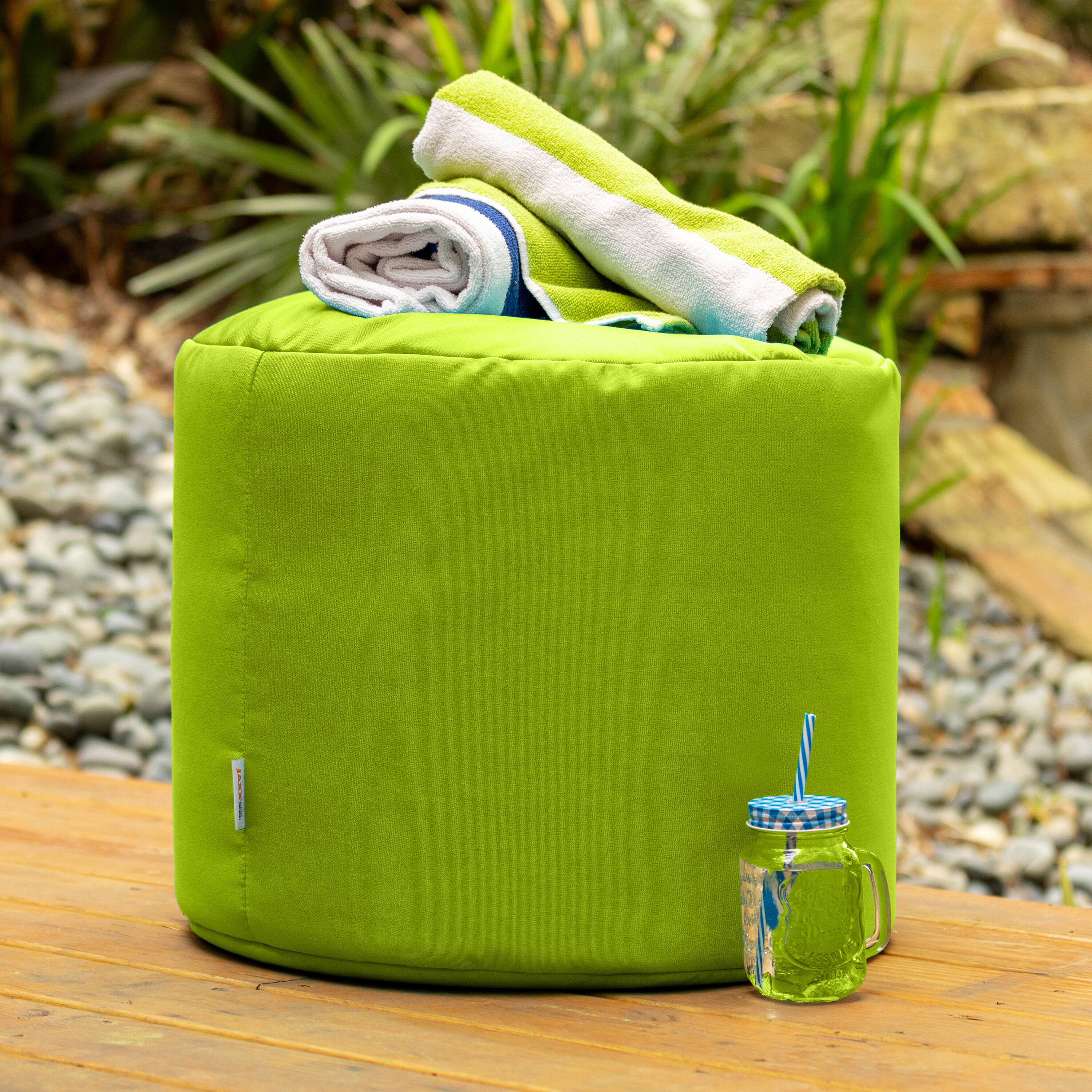Angle. Jaxx - Jaxx Spring Indoor / Outdoor Bean Bag Pouf Ottoman, Lime - Lime.
