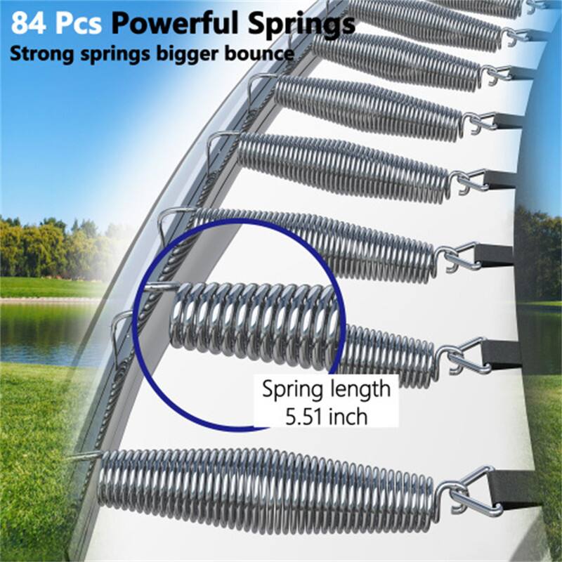 84 Pcs Powerful Springs  
Strong springs bigger bounce  
Spring length 5.51 inch