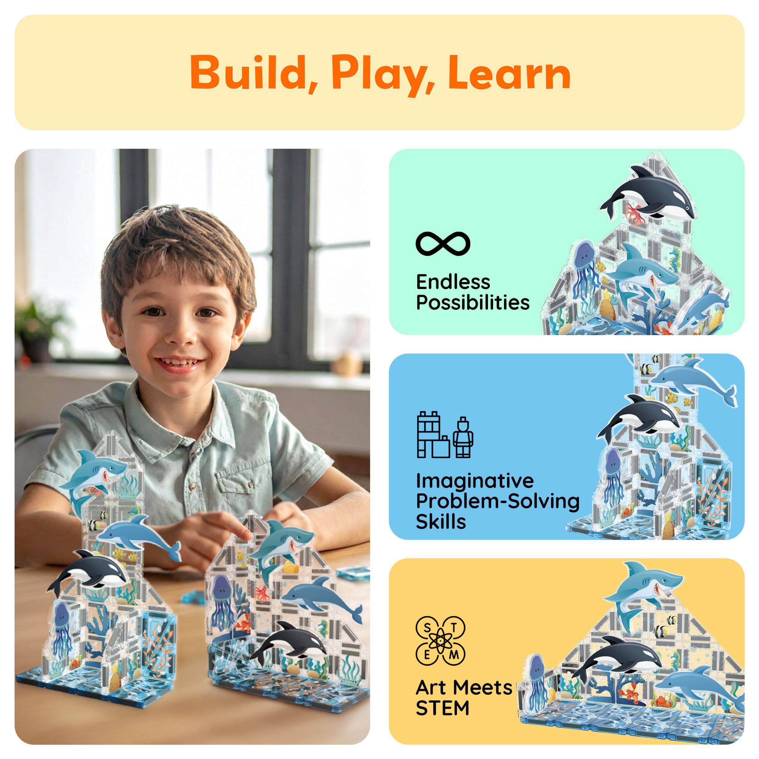 Build, Play, Learn

- Endless Possibilities
- Imaginative Problem-Solving Skills
- Art Meets STEM