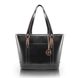 McKleinUSA - Leather Ladies Tote Tablet Pocket Laptop Bag Lightweight Computer Briefcase Large Capacity Shoulder Bag - Black