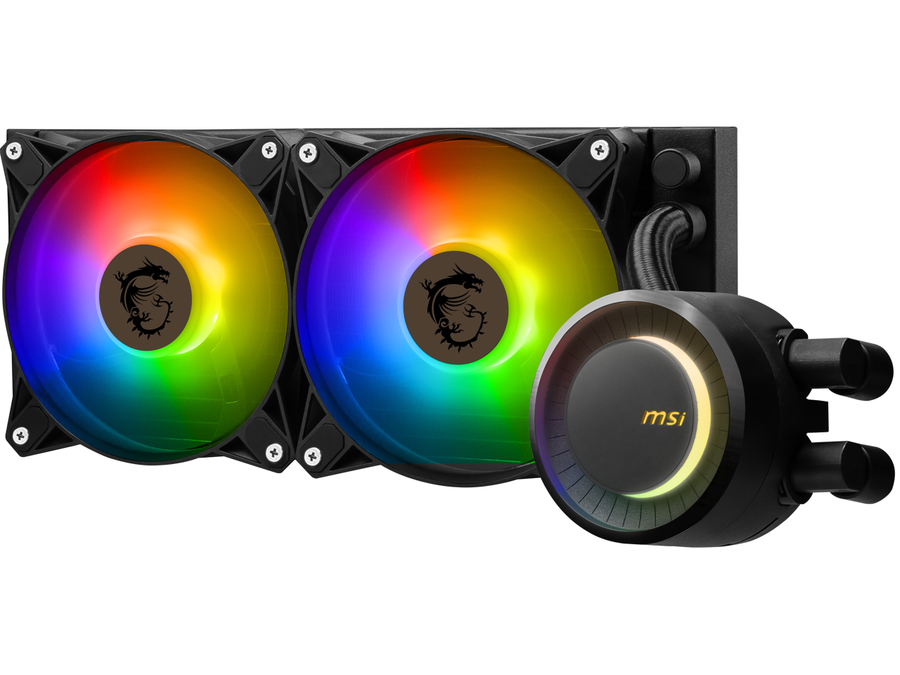 Alt View 2. MSI - MSI MAG CoreLiquid E240 Black - AIO Liquid Cooler, 240mm, Dual ARGB Fans, LGA/AM5 - Black.