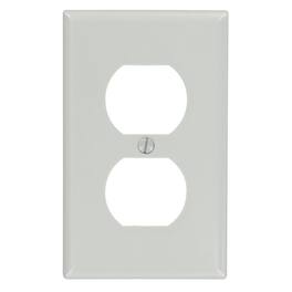 Leviton - 1 gang Thermoset Plastic Duplex Wall Plate 1 pk (Case of 25) - Gray