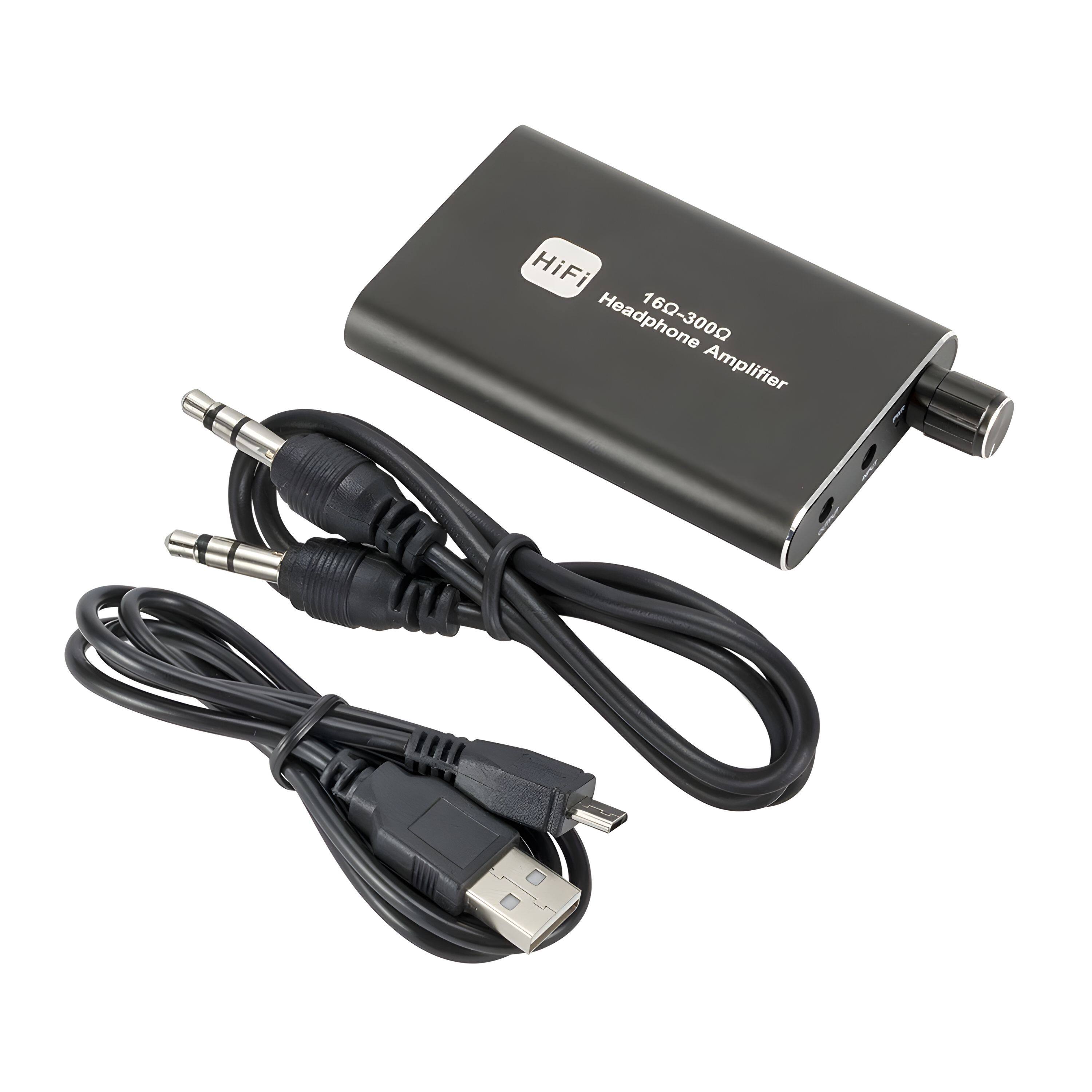Kitcheniva - Headphone Amplifier Portable Earphone AMP 3.5mm With Audio USB Cable - Black