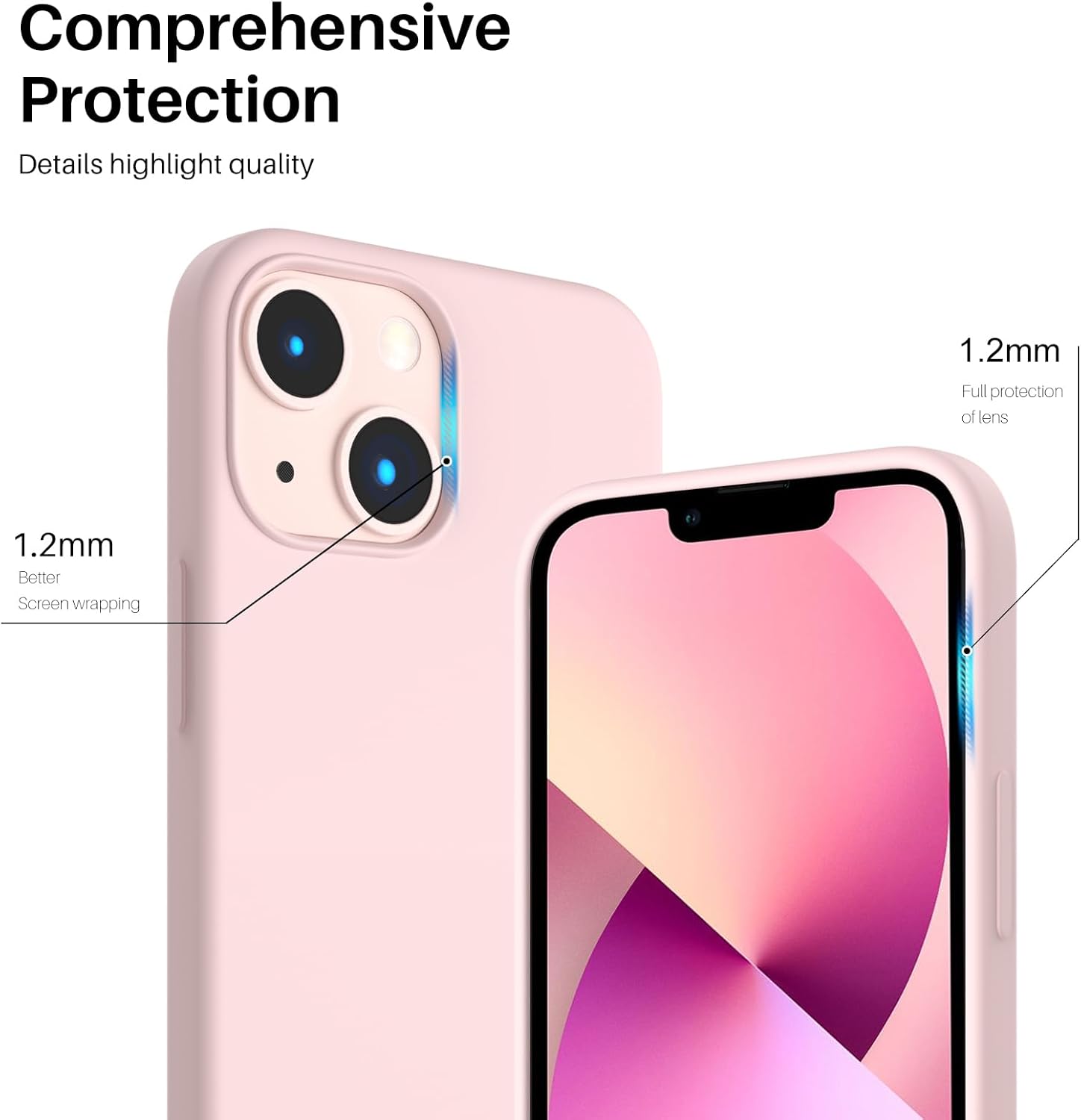 Comprehensive Protection Details highlight quality 1.2mm Full protection of lens 1.2mm Better Screen wrapping