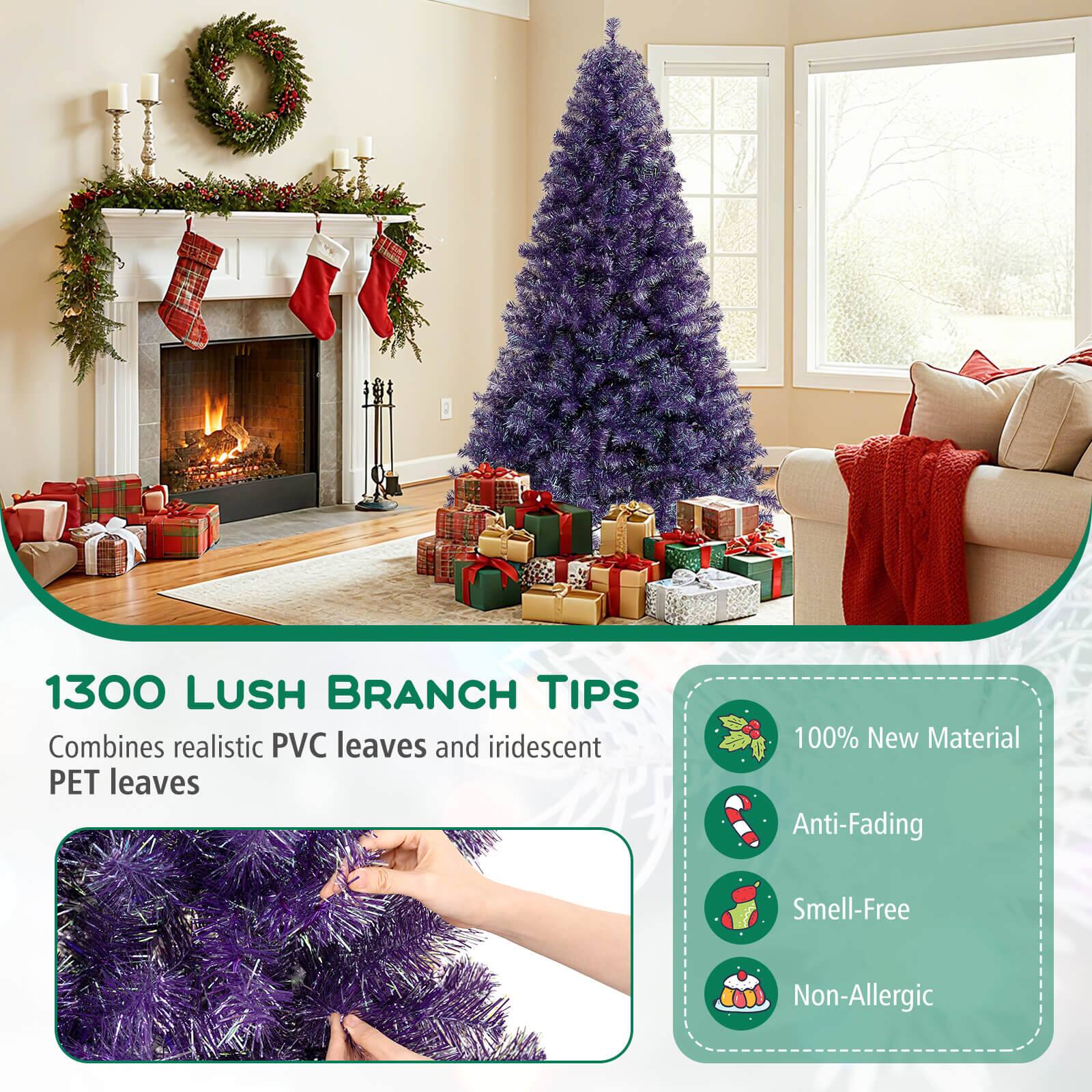 1300 LUSH BRANCH TIPS  
Combines realistic PVC leaves and iridescent PET leaves  

100% New Material  
Anti-Fading  
Smell-Free  
Non-Allergic