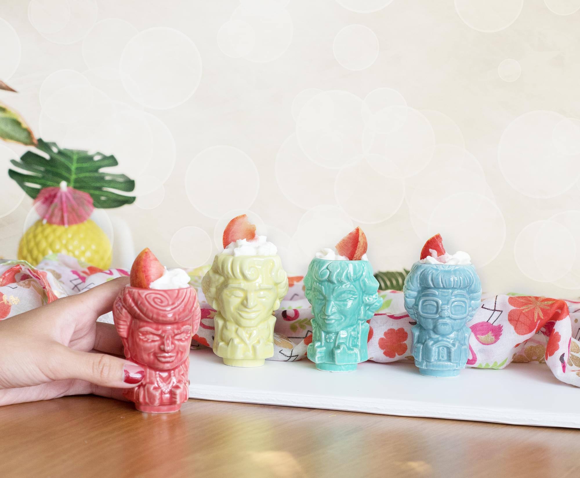 Alt View 4. ThinkGeek - Geeki Tikis The Golden Girls Ceramic 2 Ounce Muglet Mini 3 Inch Glasses Set Of 4 Toynk Exclusive - Multi-Colored.