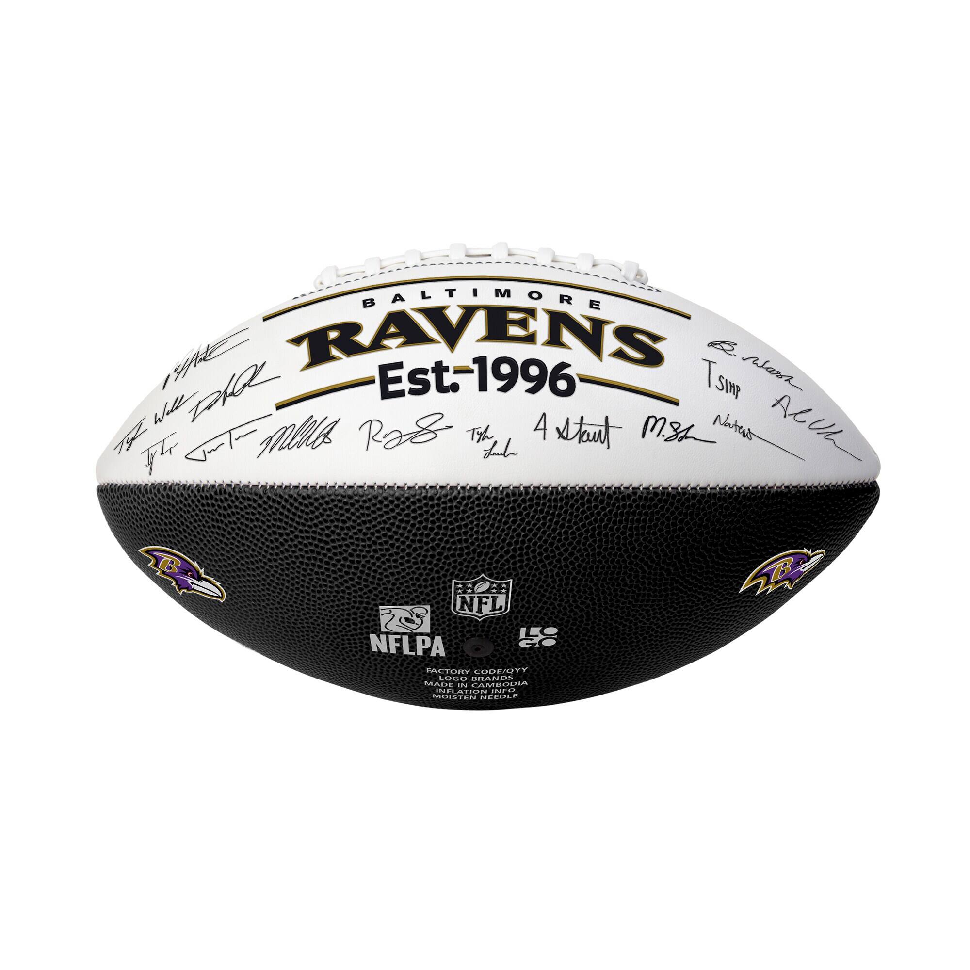 Baltimore Ravens  
Est. 1996  

14th  
14th  
14th  
14th  
4th  
7th  

NFLPA  
Factory Code/OTY  
Made in China  
Model: 07Y  
Made in Cambodia  
Model: 07Y  
Made in Cambodia  

NFL  
L5
