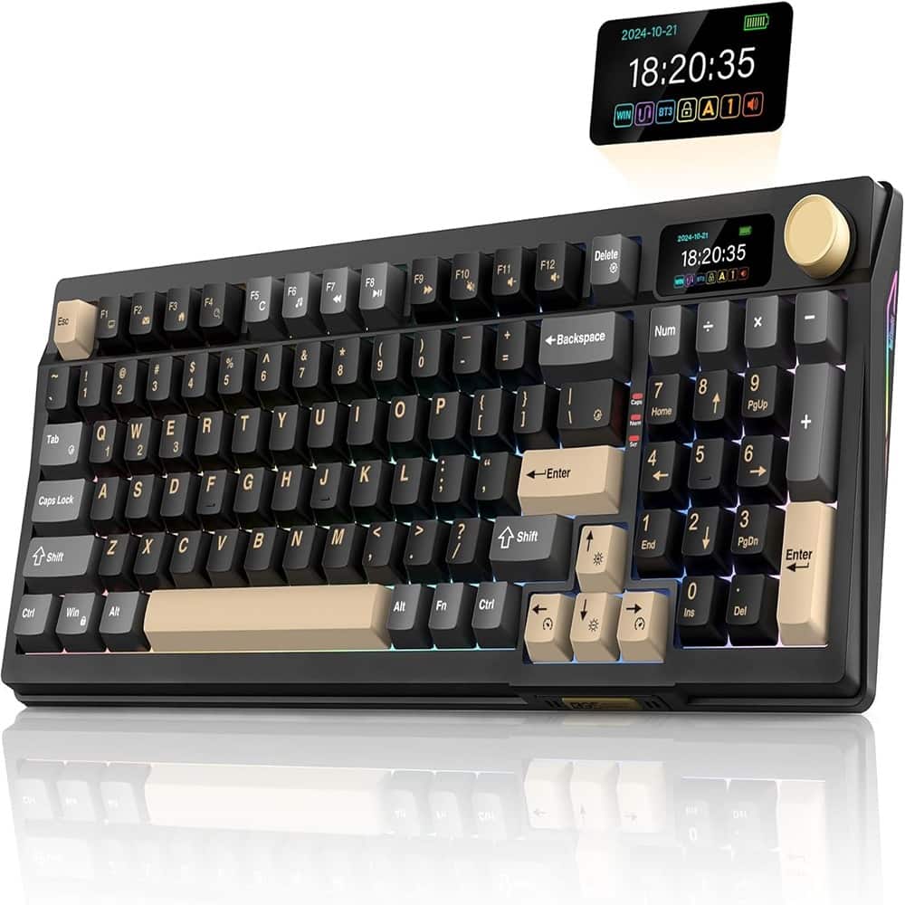 MOSZAR LLC K95 Wireless Mechanical Keyboard, TFT Screen & Knob