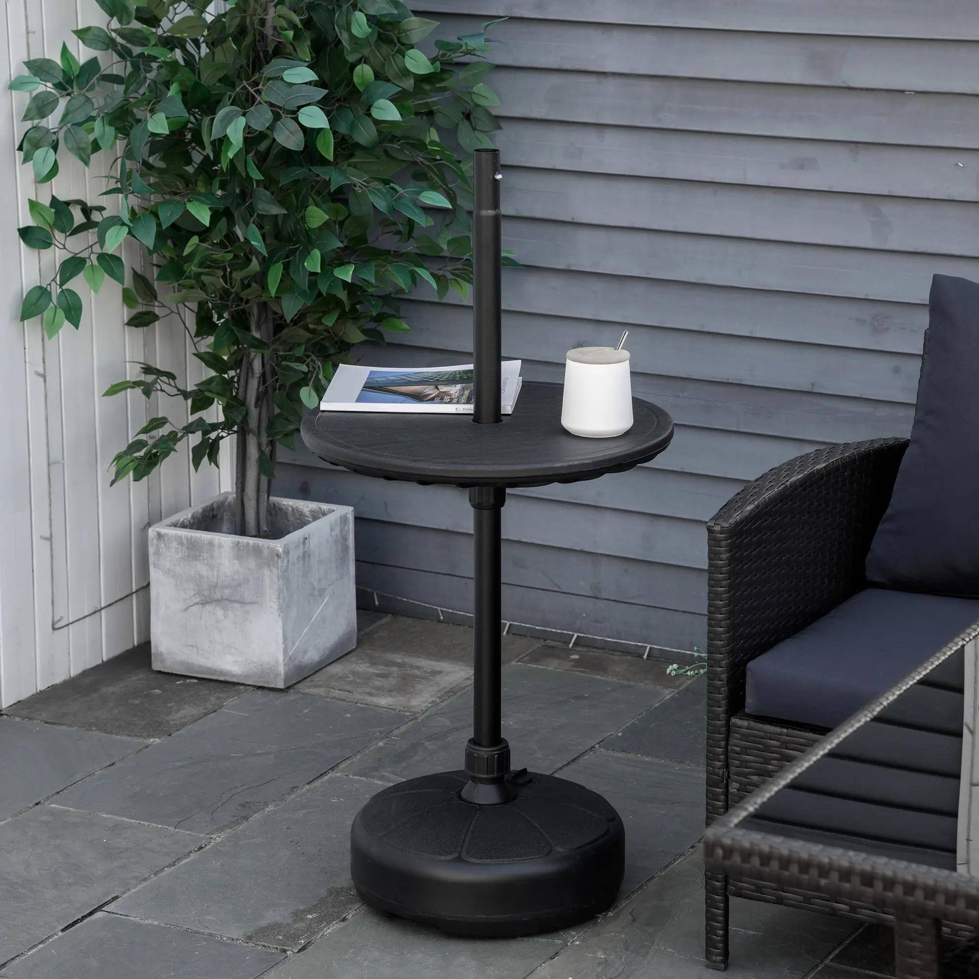 Alt View 6. Spaco - Spaco 20 Inch Round Umbrella Table Tray, Portable Tabletop for Pool, Patio - Black.