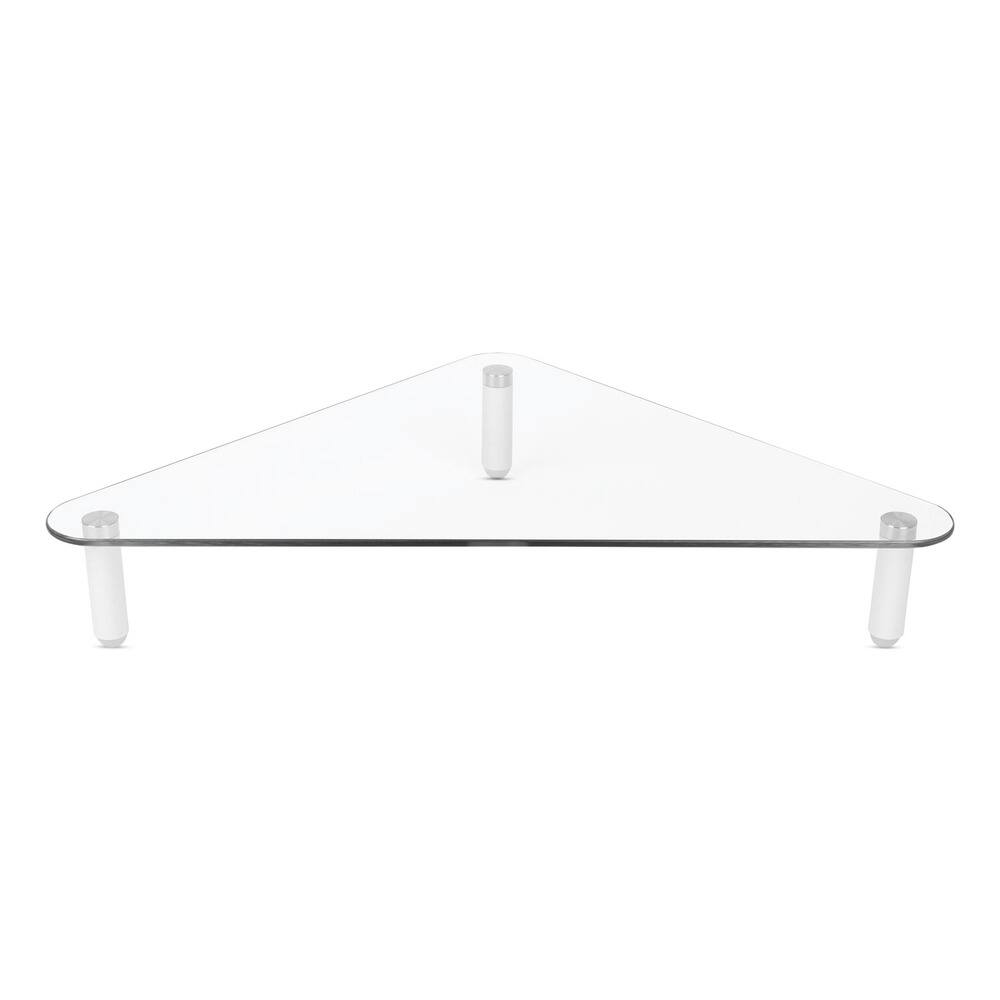Front. KanTek - Kantek MS390 19.7 in. x 11 in. x 3.25 in. Supports 40 lbs. Glass Corner Monitor Riser - Clear - Clear.