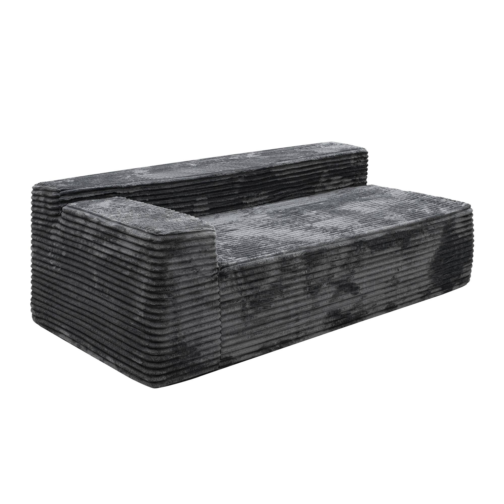 Alt View 2. Roomtec - Cloud Boneless Modular Sectional Sofa for Living Room - Grey.