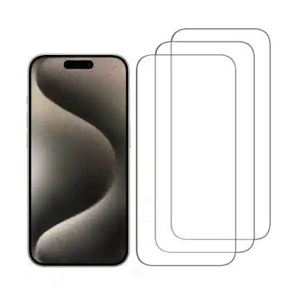 Front. Qixxronics - 3-Pack iPhone 16 Plus Glass Screen Protector Cover, Real Tempered Glass, Shatterproof [for iPhone 16 Plus Case-Friendly - Clear.
