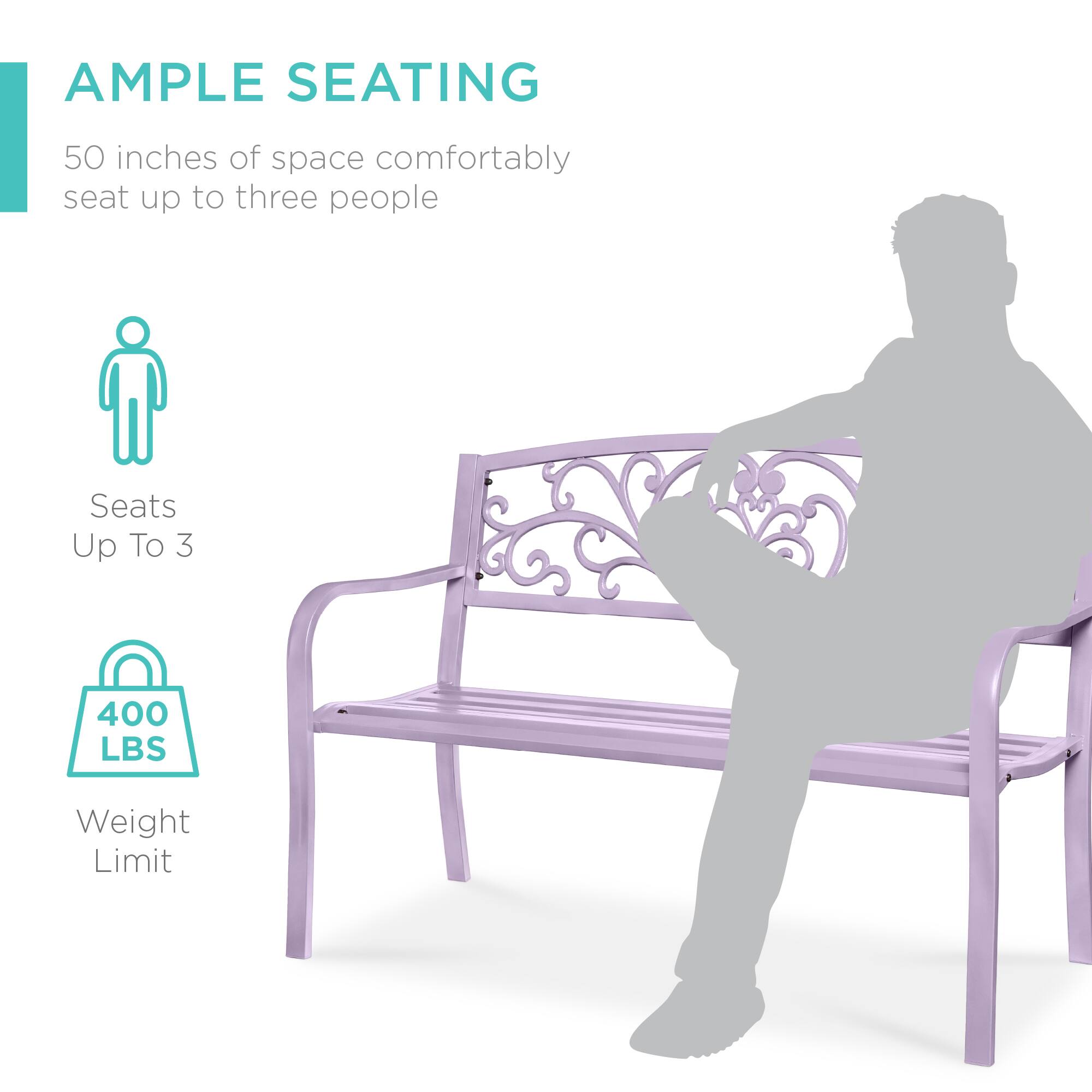 AMPLE SEATING

50 inches of space comfortably seat up to three people

Seats Up To 3

400 LBS Weight Limit