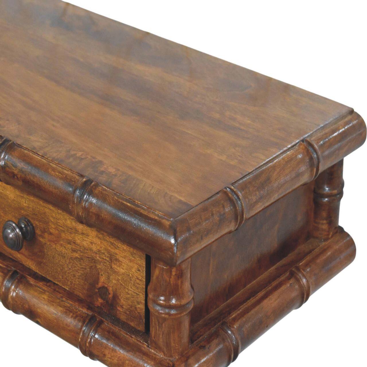 Alt View 2. Artisan Furniture - Artisan Furniture Solid Wood Bamboo Two Drawer Console Table, Brown - Brown.