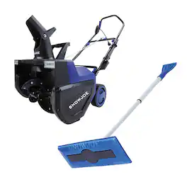 Snow Joe - 15A Electric Snow Blower & Windshield Ice Scraper Broom Combo - Blue