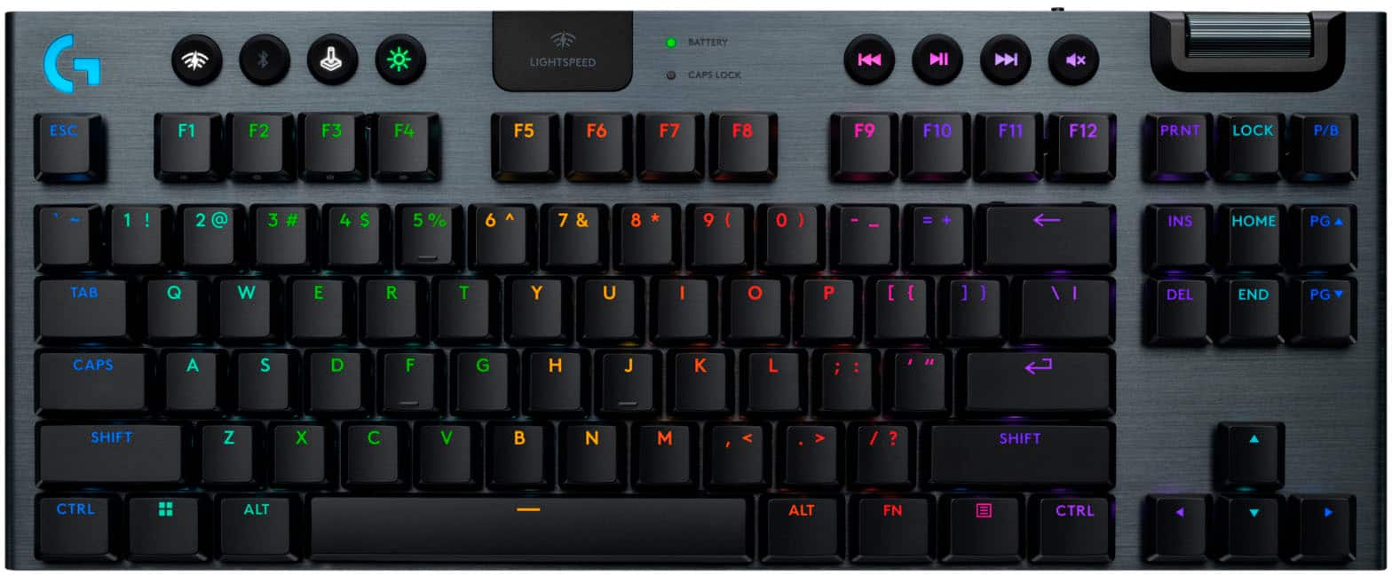 Logitech - G915 X LIGHTSPEED TKL Wireless Mechanical GL Brown Tactile Switch Gaming Keyboard for PC/Mac with RGB Backlighting - Black - Front_Zoom