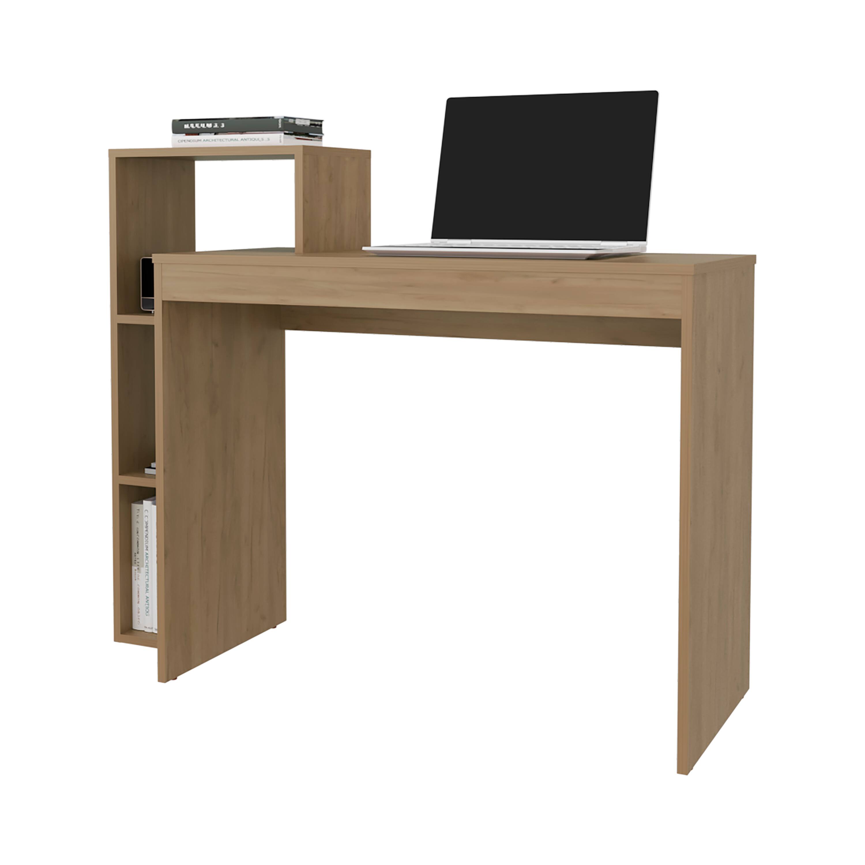 APRILSOUL - Computer Desk with Open Storage Natural Oak - Light Oak