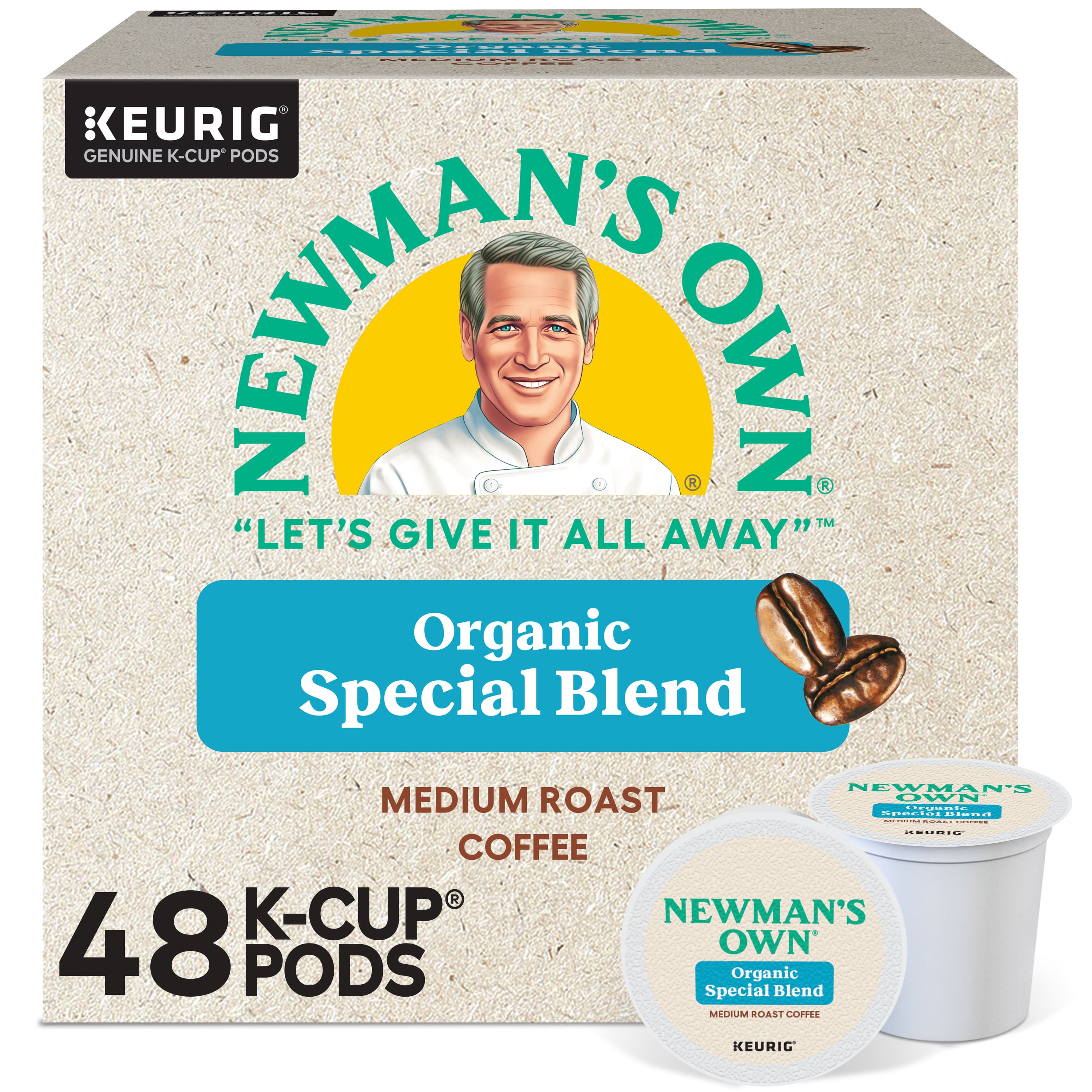Newman's Own Organic Special Blend Medium Roast Coffee K-Cup Pods.