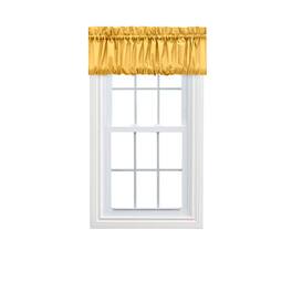 Ellis Curtain - Ellis Stacey 1.5" Rod Pocket High Quality Fabric Solid Color Window Balloon Valance 60"x15" - Yellow
