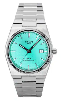 Tissot - PRX Powermatic 80 Stainless Steel Dial Automatic T137.407.11.091.01 100M Men's Watch - Light Green