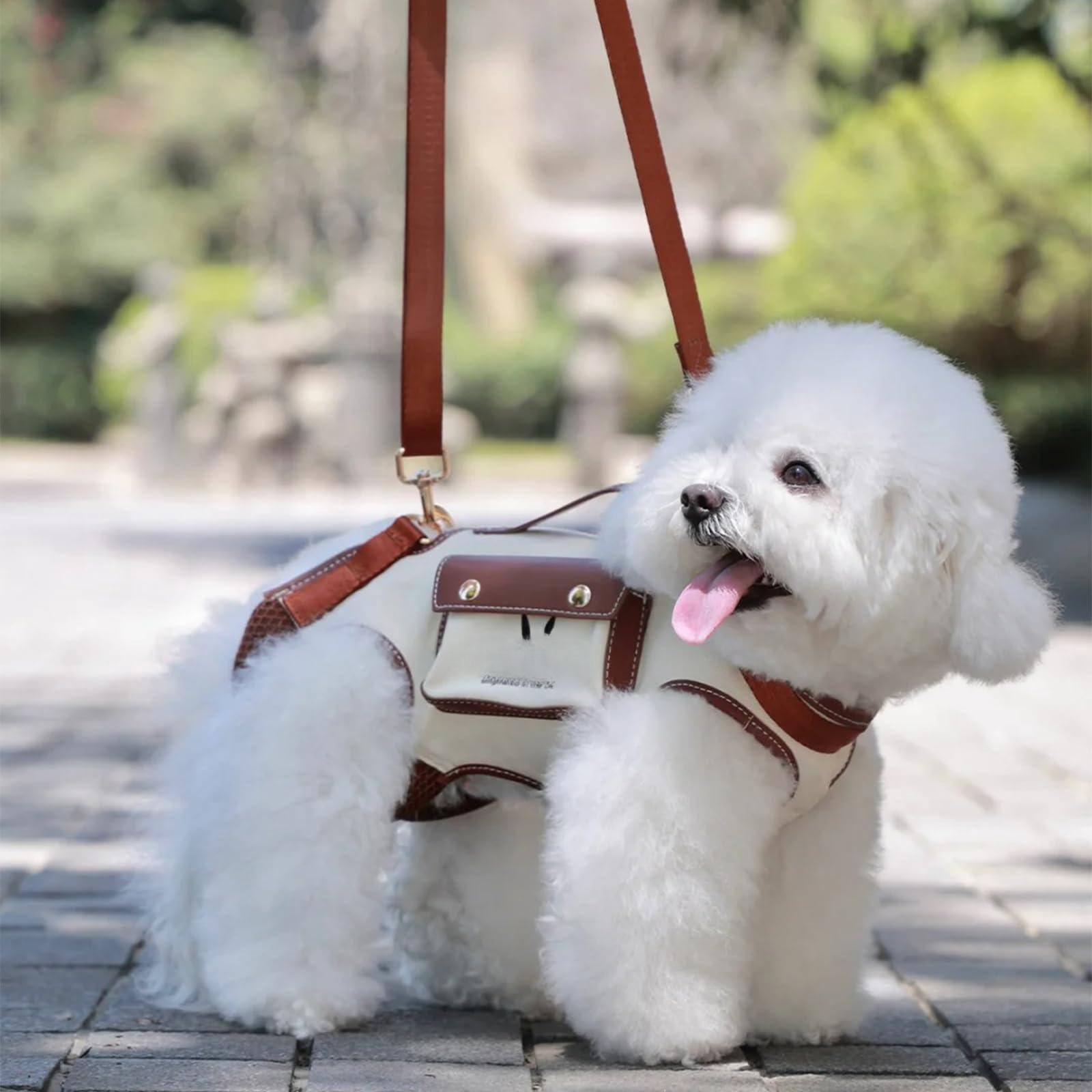 Alt View 2. Paradigms Interiors - Dog Lift Harness Carrier Ves Leash With Puppy Bag Fits Cars Xs - 1.0 White-Small(4-8 LBS).