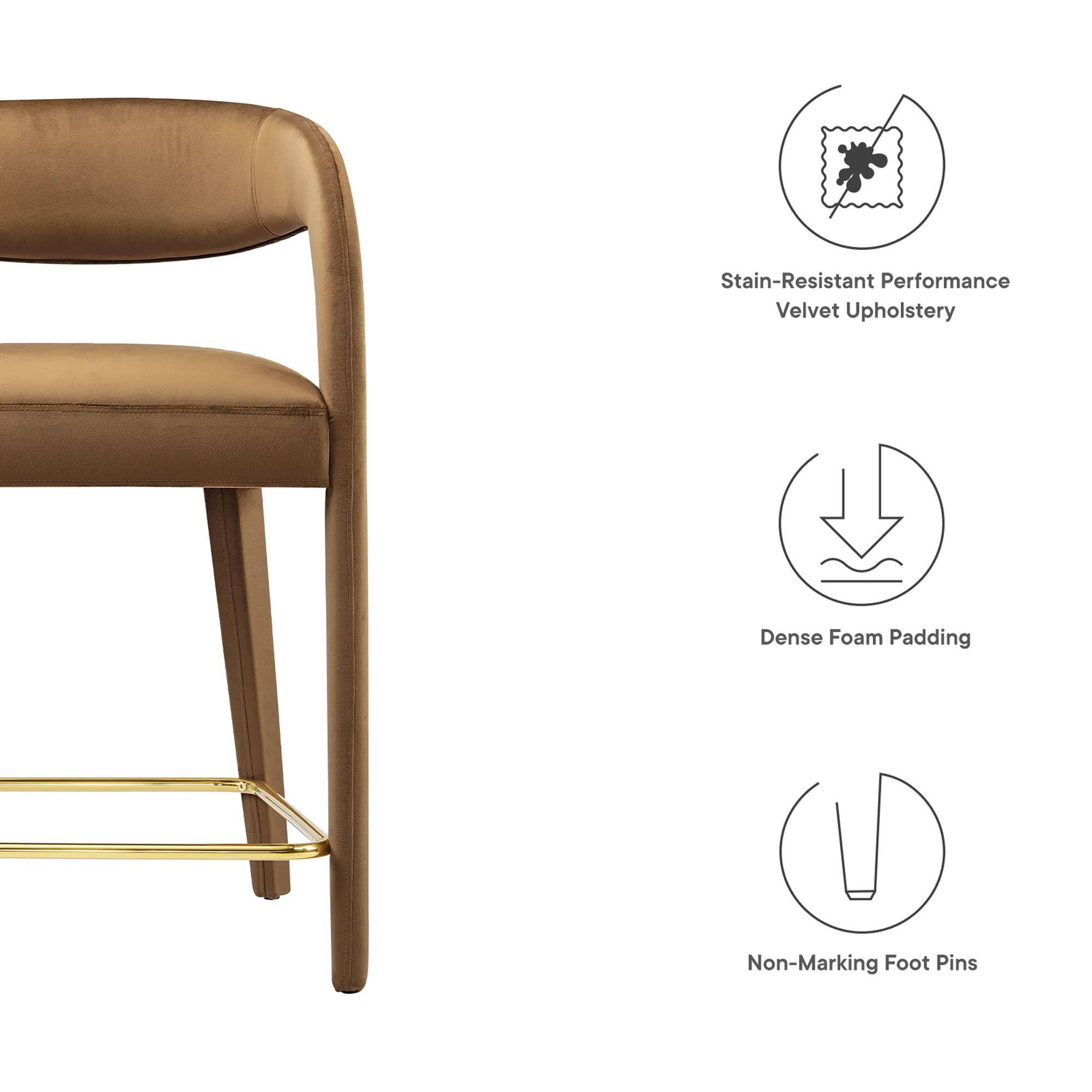Stain-Resistant Performance Velvet Upholstery  
Dense Foam Padding  
Non-Marking Foot Pins