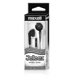 Maxell - Jelleez Soft Earbuds with Mic, Black