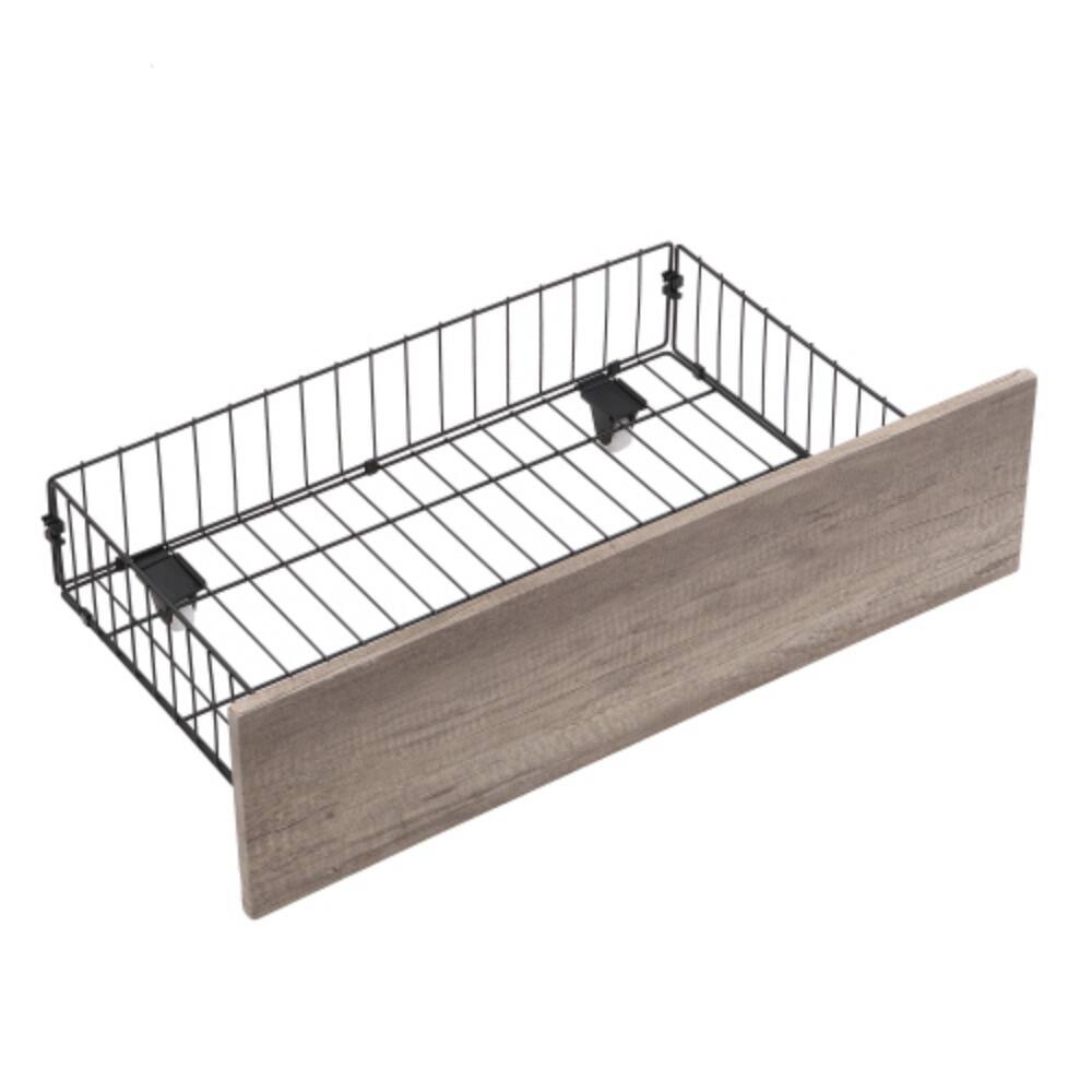 Alt View 2. LUCKY ONE - Queen Size Platform Bed Frame with Wooden Headboard and Footboard, Heavy Duty Steel, No Box Spring Needed - Black+ Gray.