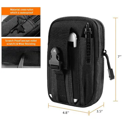 Material: 1000D nylon which is waterproof
Scratch Proof (except voilet scratch) & Wear Resisting
7"
4.8"
3.5"