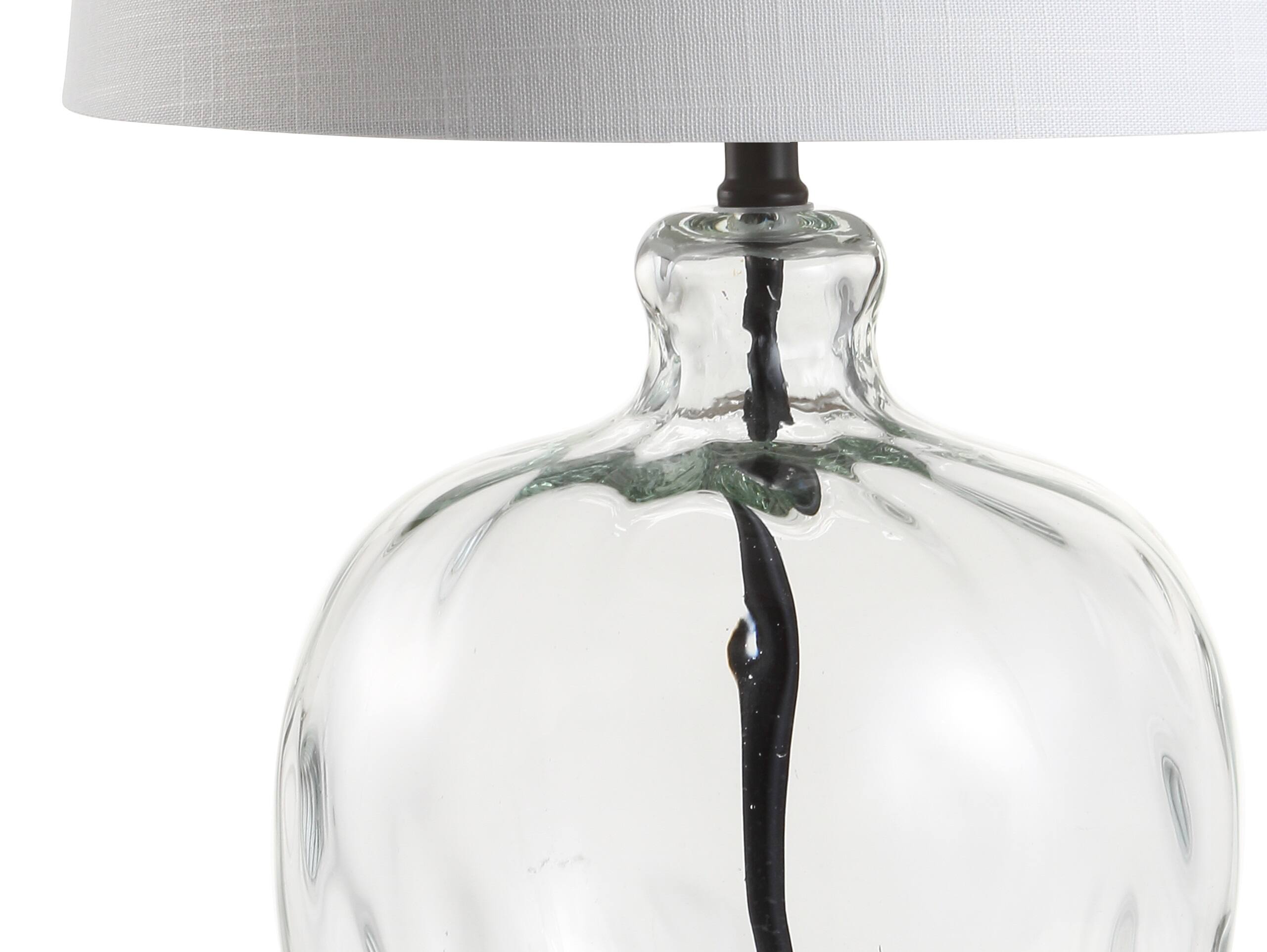 Alt View 4. Jonathan Y - Rae 26.5" Glass/Metal LED Table Lamp, Clear/Black - Clear/black.