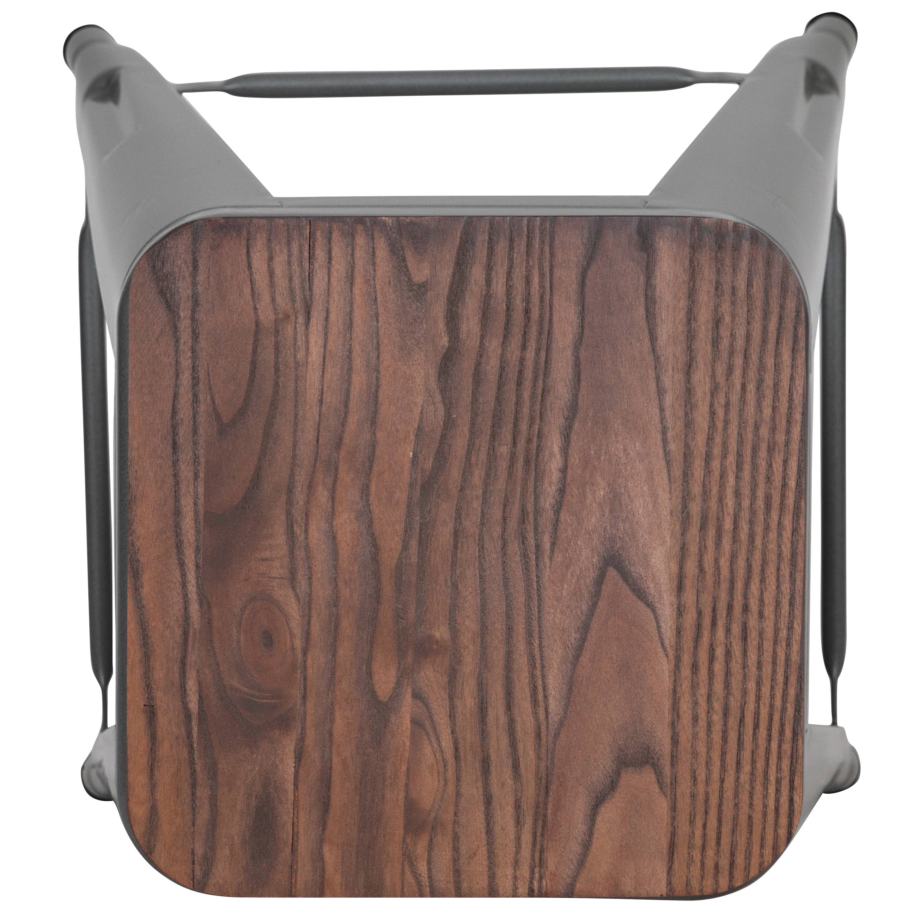 Alt View 7. Emma + Oliver - 24" High Metal Counter-Height, Indoor Bar Stool with Wood Seat - Stackable Set of 4 - Silver.