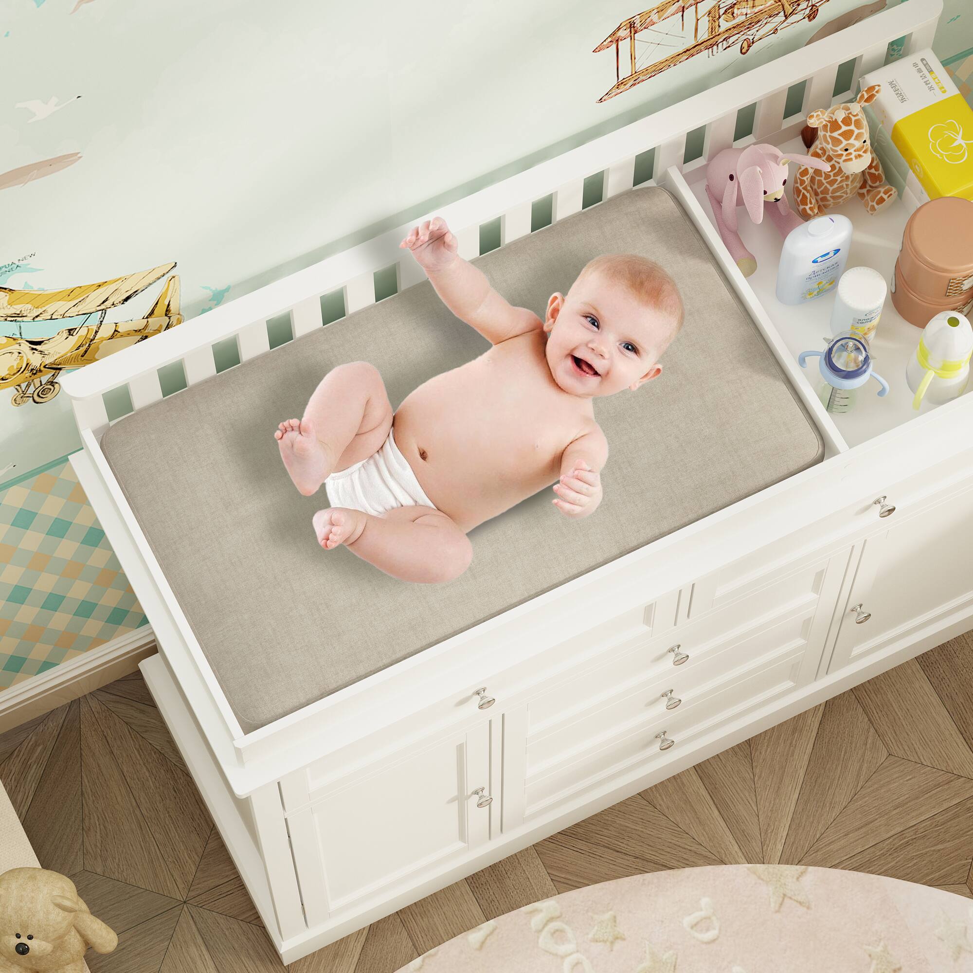 Alt View 6. FUFU & GAGA - FUFU&GAGA Classic Baby Changing Table Dresser: Timeless Design & Ample Storage - White.