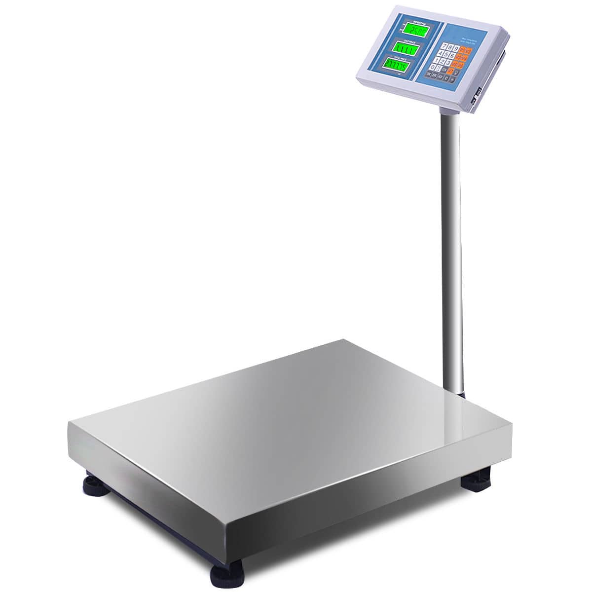 Costway - 660lbs Weight Computing Digital Floor Platform Scale Postal Shipping Mailing - White