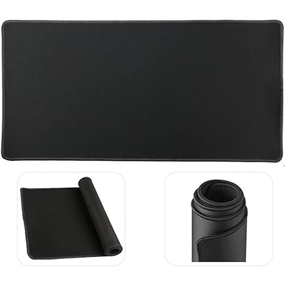 Front. THIRSTY TURTLE - Large Gaming Mouse Pad with Stitched Edges, Extended Mouse Pad/Mat, Non-Slip Natural Rubber Base for Gamer/Desktop/Offic - 70x30 Chunse Black.