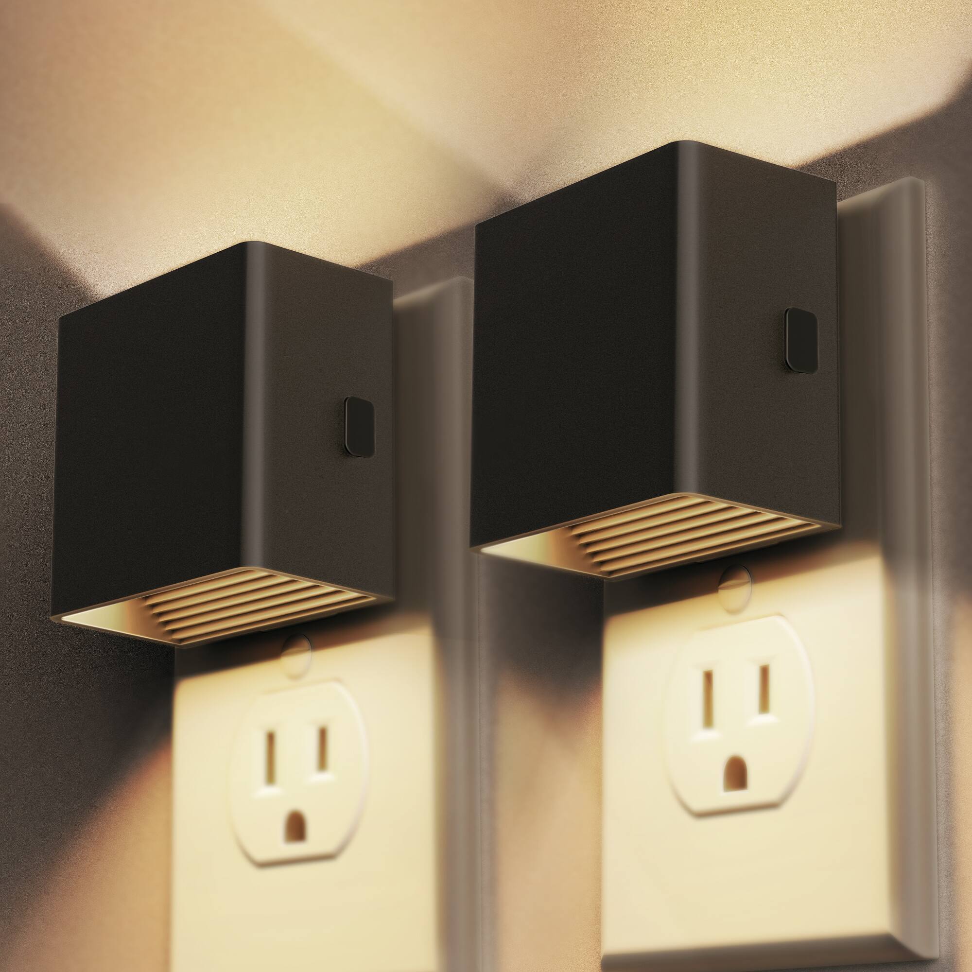 Jandcase 2 Pack 1W Plug in Night Light, 3000K Warm Glow, Up/Down Light ...