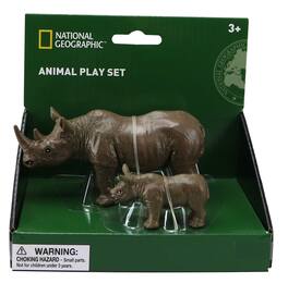 National Geographic - Rhinoceros/calf Figurines,2 pc