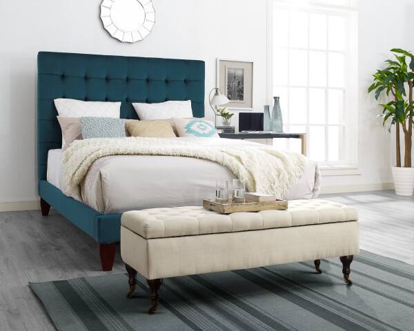 Angle. Elle Decor - Elle Decor Collette Bench, Buttercream - Buttercream.